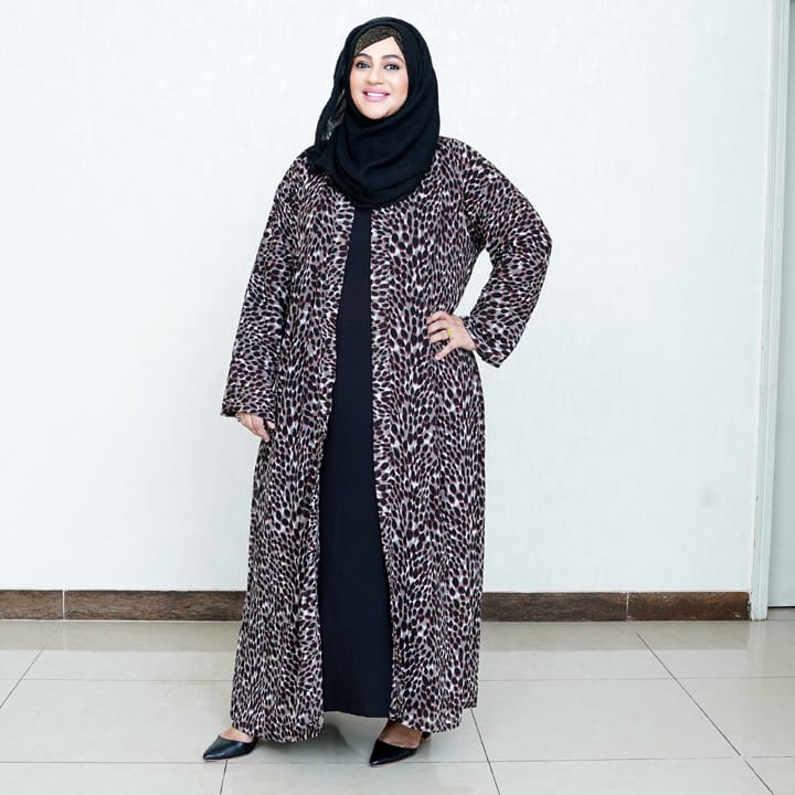 BROWN & BLACK LEOPARD CHIFFON