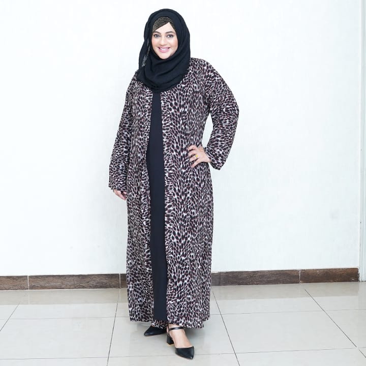 BROWN & BLACK LEOPARD CHIFFON