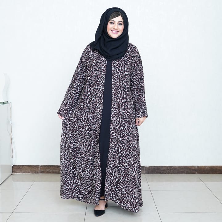 BROWN & BLACK LEOPARD CHIFFON