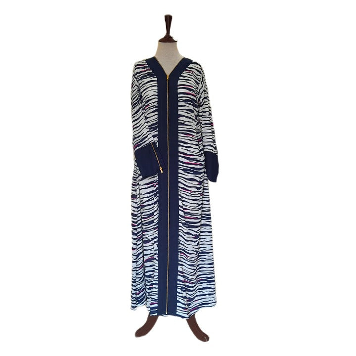 BLUE & WHITE ZEBRA - GEORGETTE