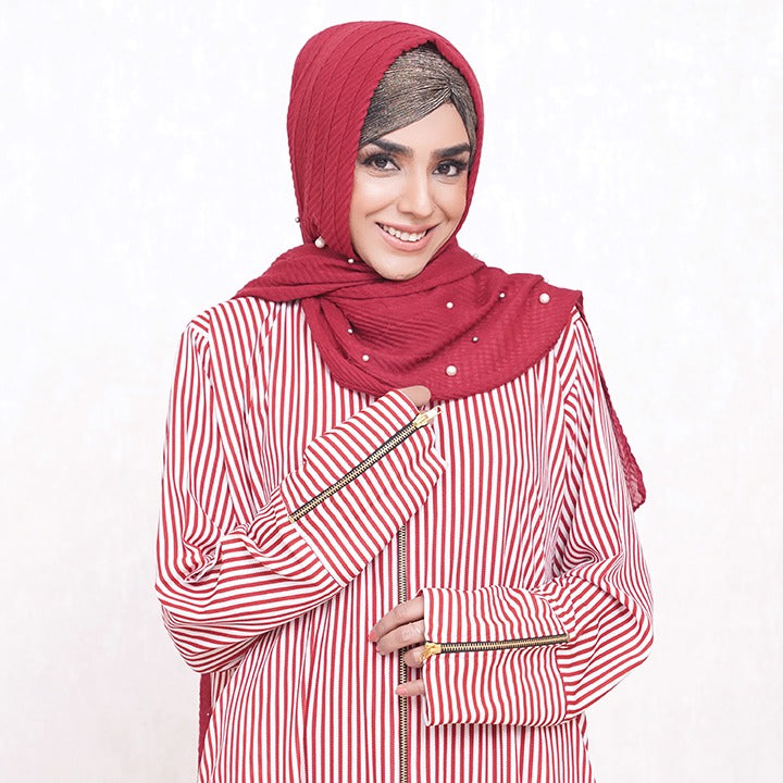 RED & WHITE STRIPES - GEORGETTE