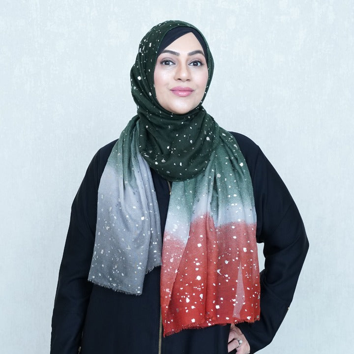 SILVER SPLASH- GREEN RED GREY