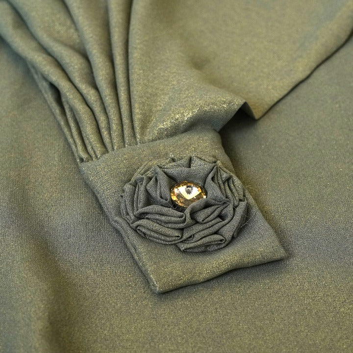 MILITARY & GOLD - SHIMMER CHIFFON