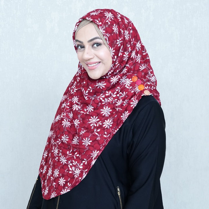 RED FLORAL - LACE