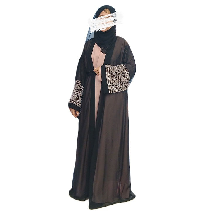 BLACK & TEAPINK K-CHIFFON