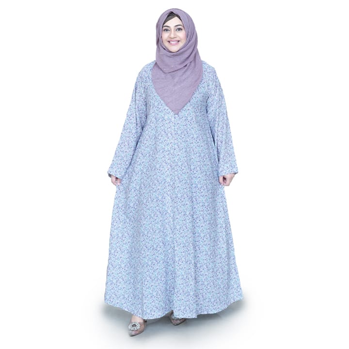 TINY PURPLE AQUA FLOWERS - GEORGETTE