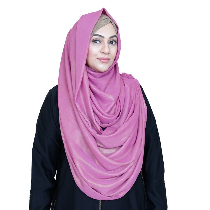 TEA PINK & GOLD - SHIMMER CHIFFON