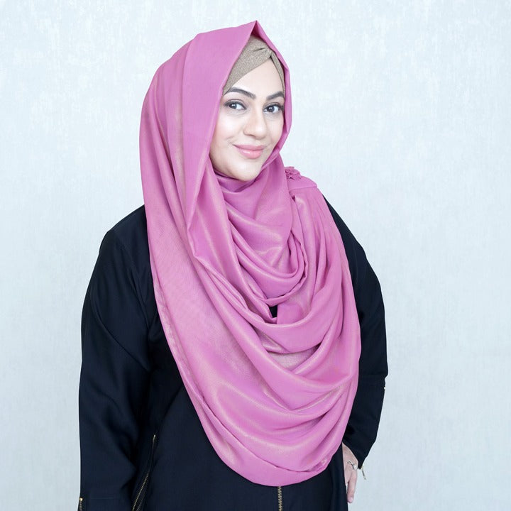 TEA PINK & GOLD - SHIMMER CHIFFON