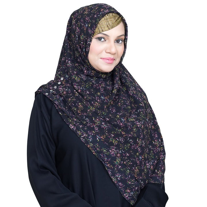 BLACK BOTANICAL PRINT - CHIFFON