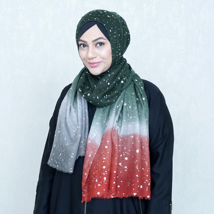 SILVER SPLASH- GREEN RED GREY