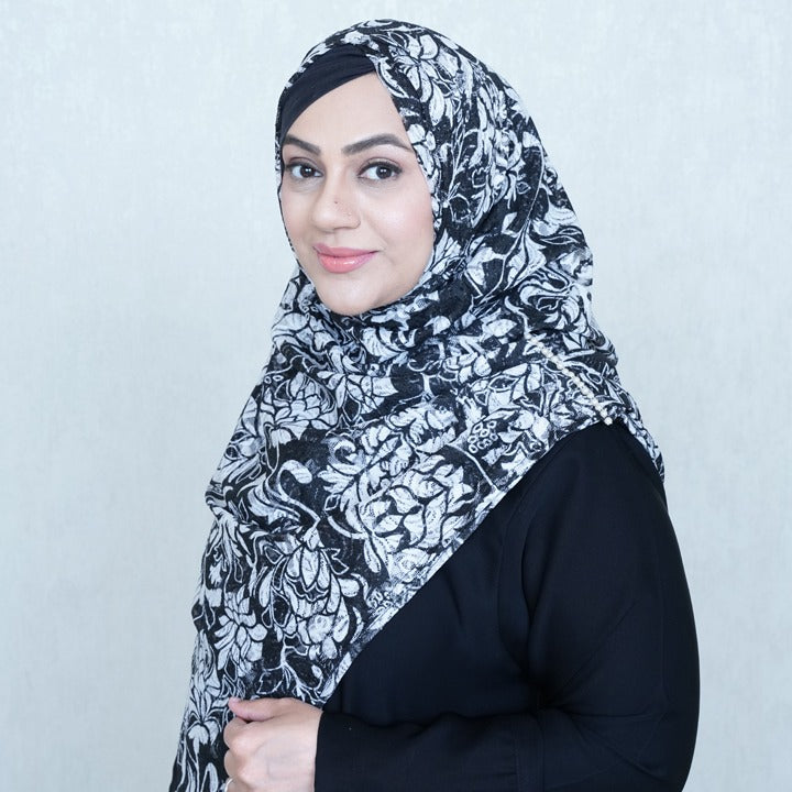 BLACK & WHITE FLORAL - LACE