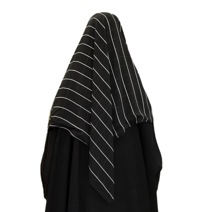 BLACK W THIN STRIPES - CHIFFON