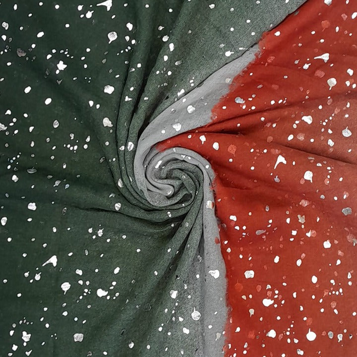 SILVER SPLASH- GREEN RED GREY