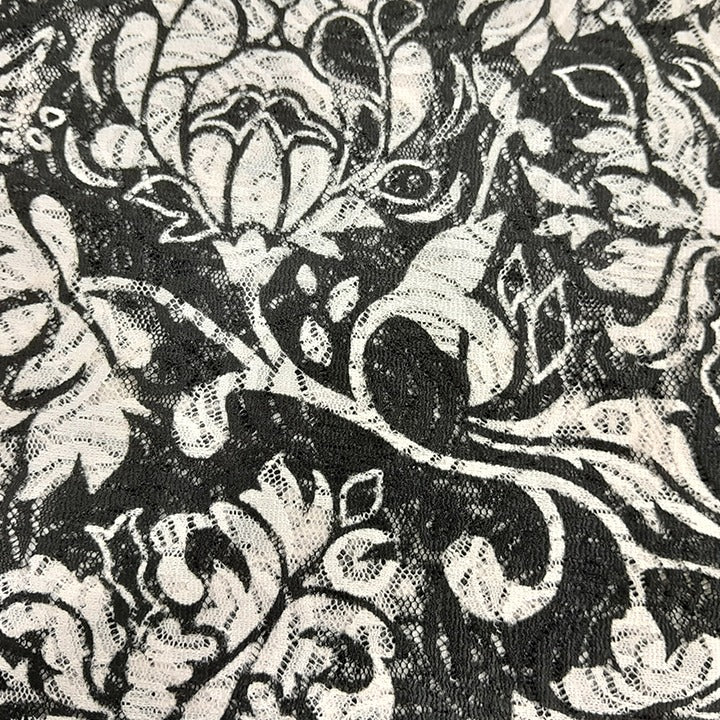 BLACK & WHITE FLORAL - LACE