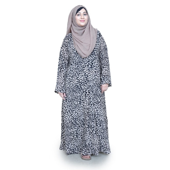 FOWN BLACK LEOPARD - GEORGETTE