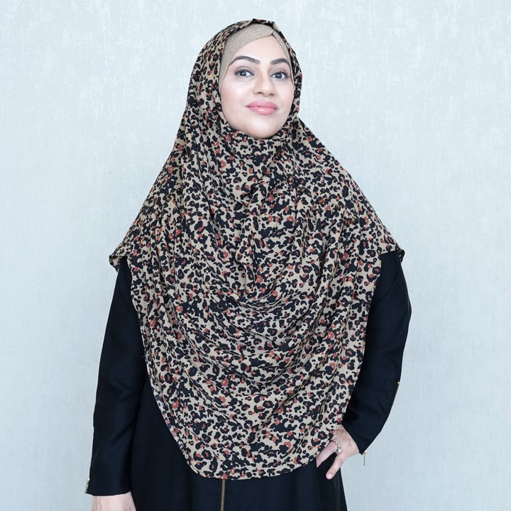 TERRACOTA BLACK LEOPARD - GEORGETTE
