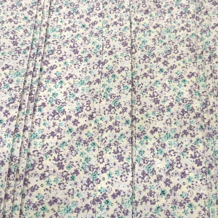TINY PURPLE AQUA FLOWERS - GEORGETTE