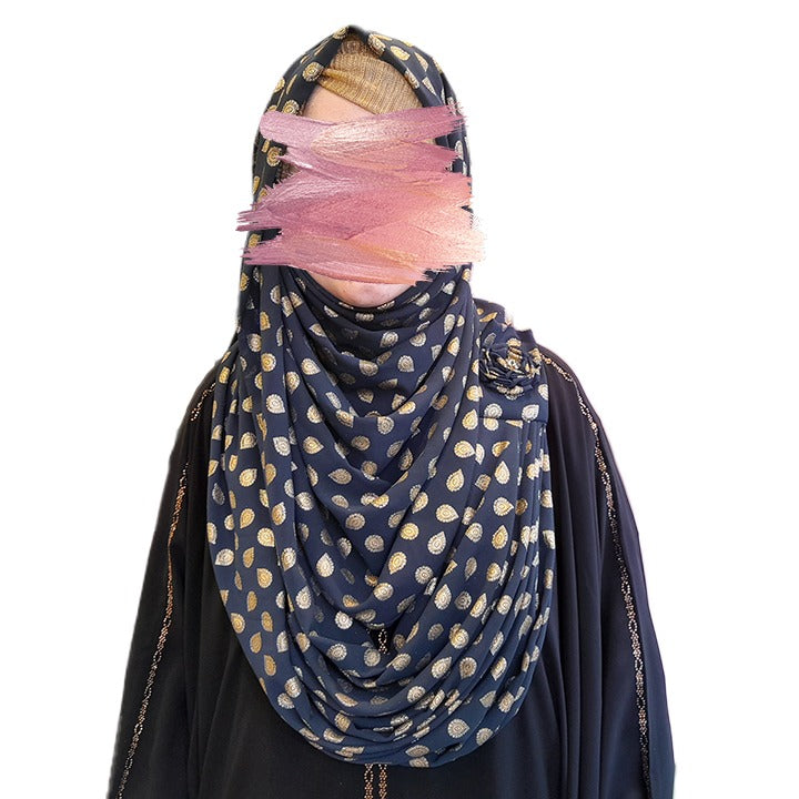 BLUE & GOLD - CHIFFON