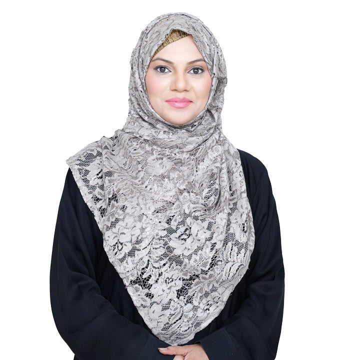 METALLIC GREY STARRY LACE