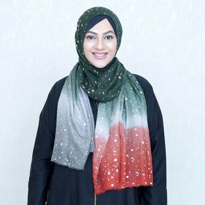 SILVER SPLASH- GREEN RED GREY