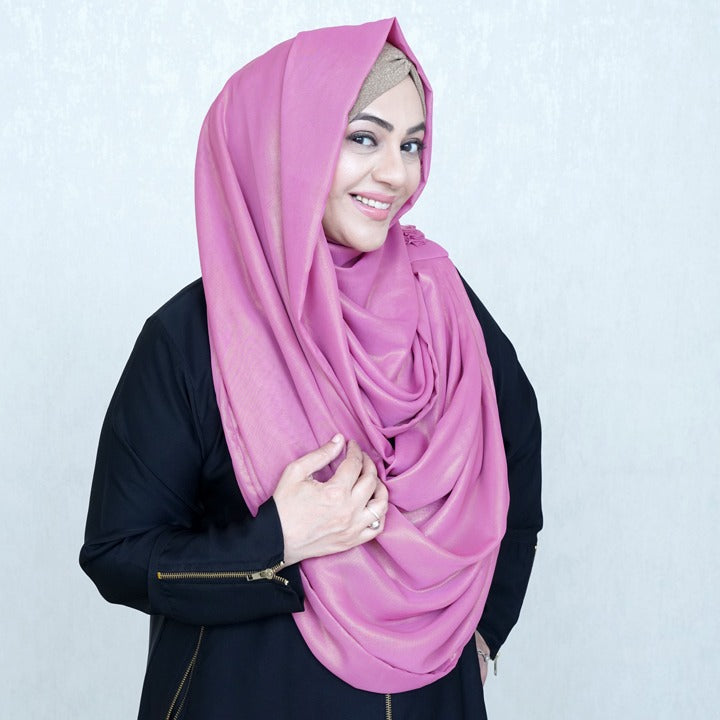 TEA PINK & GOLD - SHIMMER CHIFFON