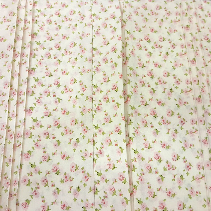 TINY AQUA CREAM FLOWERS - GEORGETTE