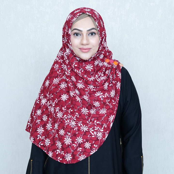 RED FLORAL - LACE