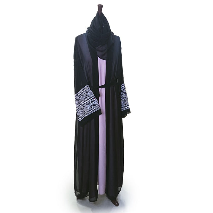 BLACK & TEAPINK K-CHIFFON