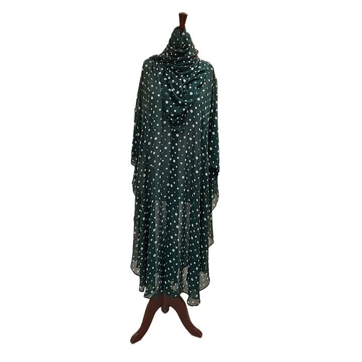 GREEN WITH WHITE POLKA