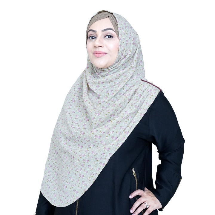 PISTACHIO TINY FLOWER - GEORGETTE