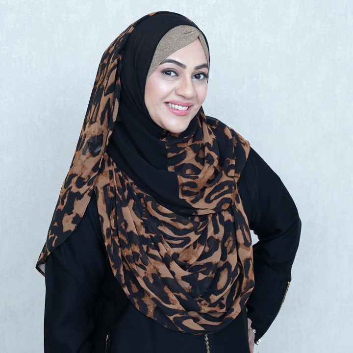 BIG BROWLACK LEOPARD - CHIFFON