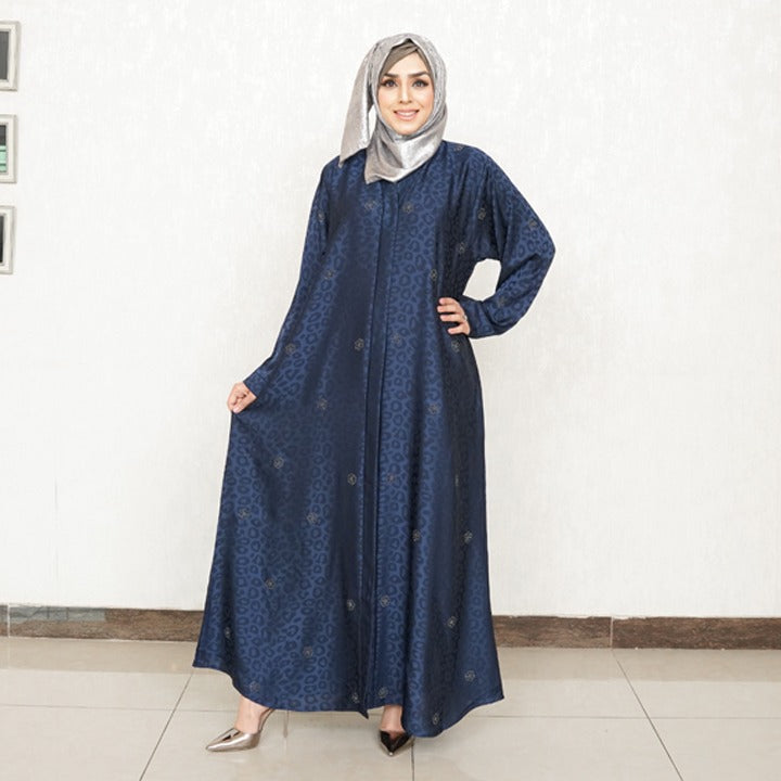 NAVY BLUE LEOPARD - SILK