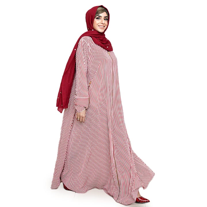 RED & WHITE STRIPES - GEORGETTE