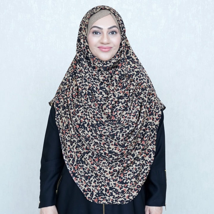 TERRACOTA BLACK LEOPARD - GEORGETTE