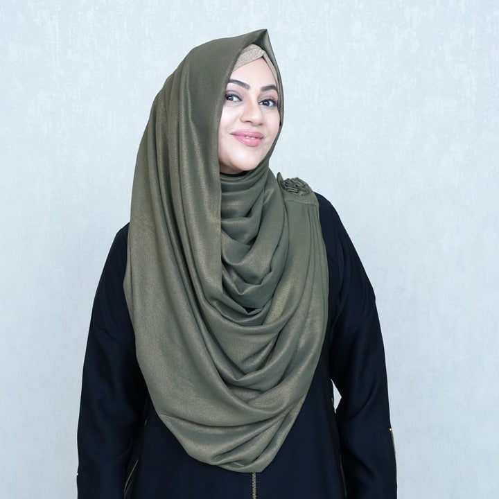 MILITARY & GOLD - SHIMMER CHIFFON