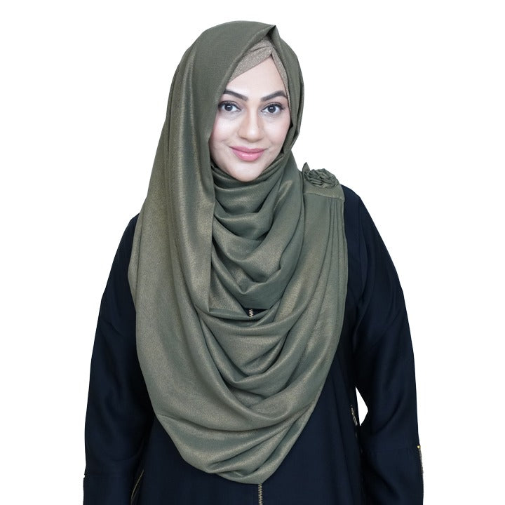 MILITARY & GOLD - SHIMMER CHIFFON