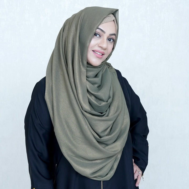 MILITARY & GOLD - SHIMMER CHIFFON