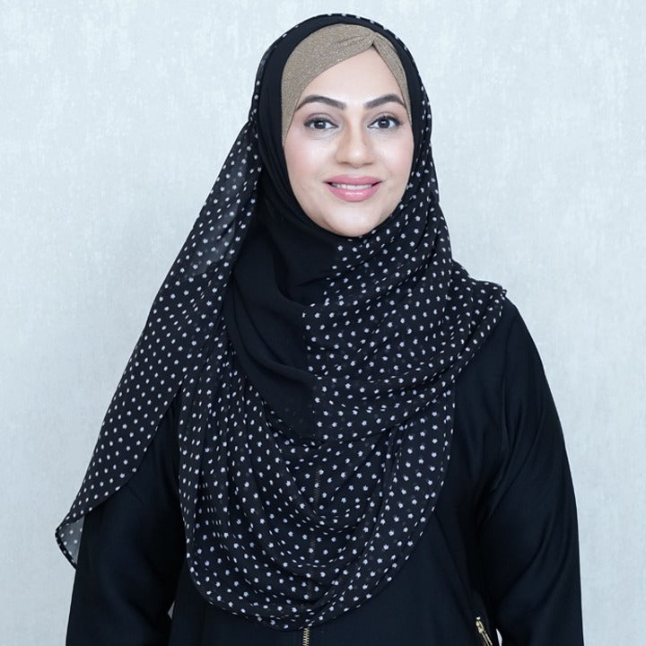 BLACK SEMI STAR - CHIFFON