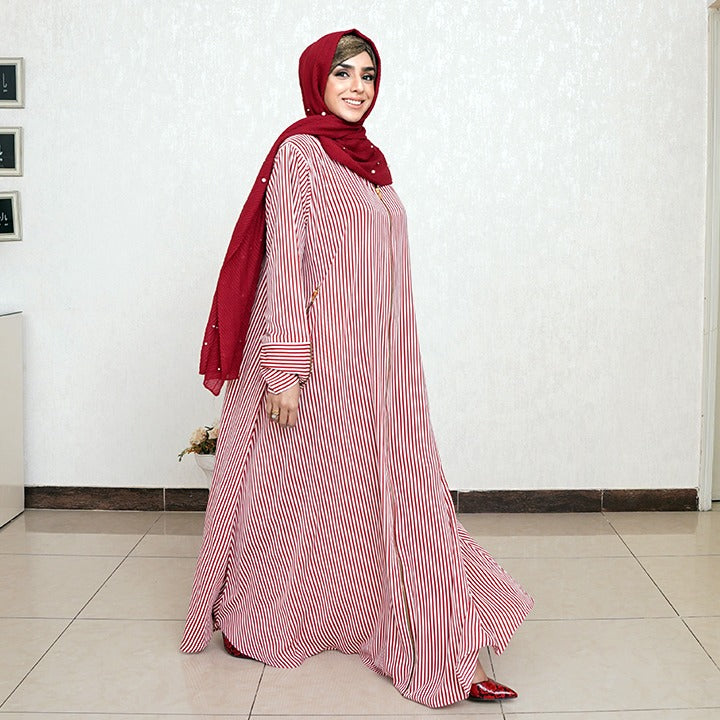 RED & WHITE STRIPES - GEORGETTE