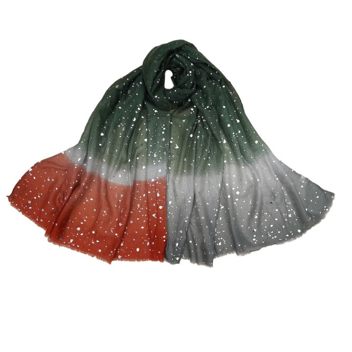 SILVER SPLASH- GREEN RED GREY