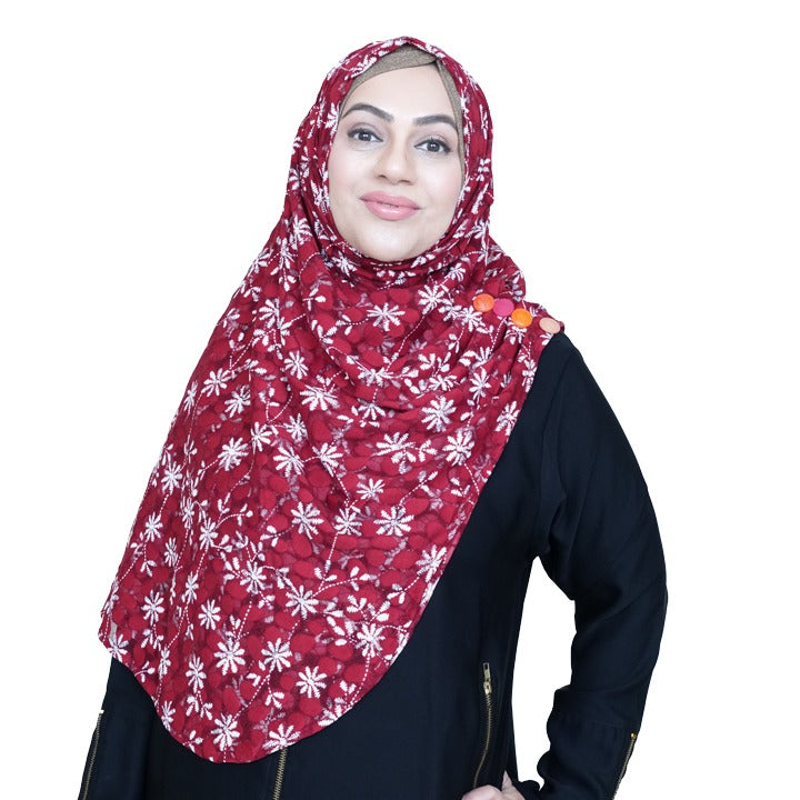 RED FLORAL - LACE