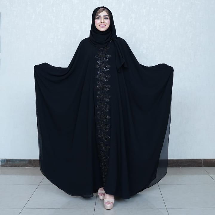 DIVINE BLACK PATCHED LACE - KOREAN CHIFFON