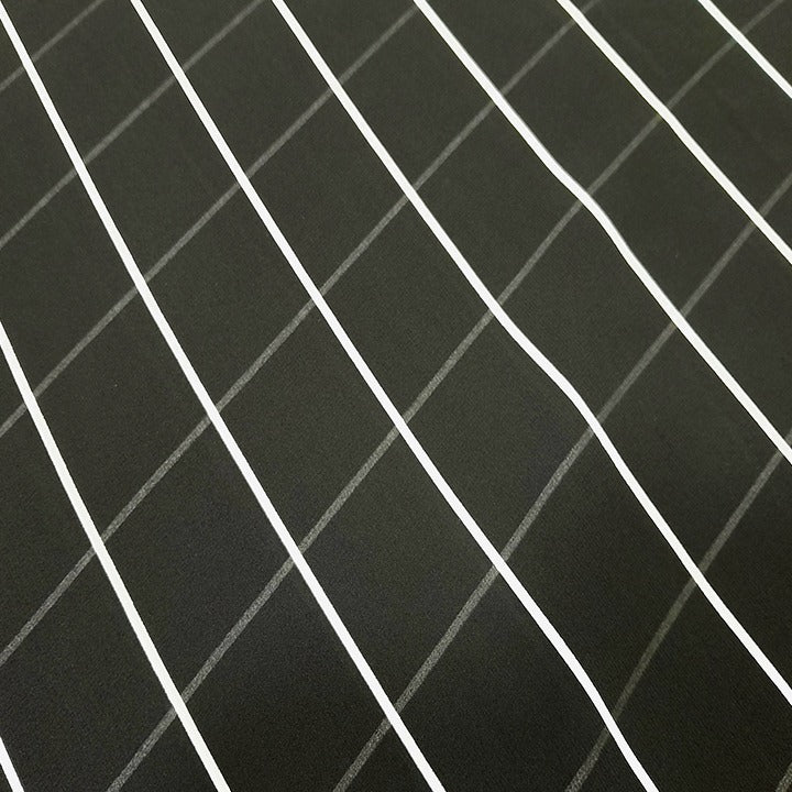 BLACK W THIN STRIPES - CHIFFON