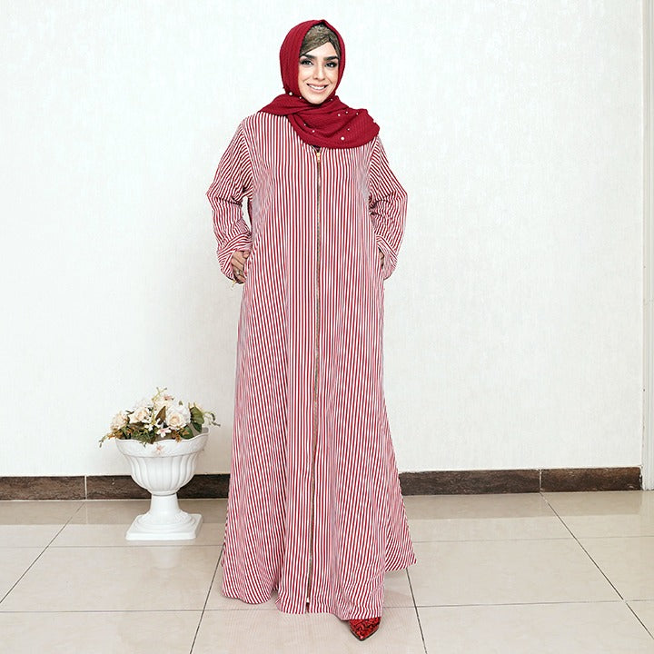 RED & WHITE STRIPES - GEORGETTE