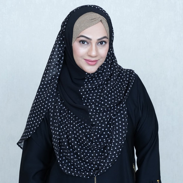 BLACK SEMI STAR - CHIFFON
