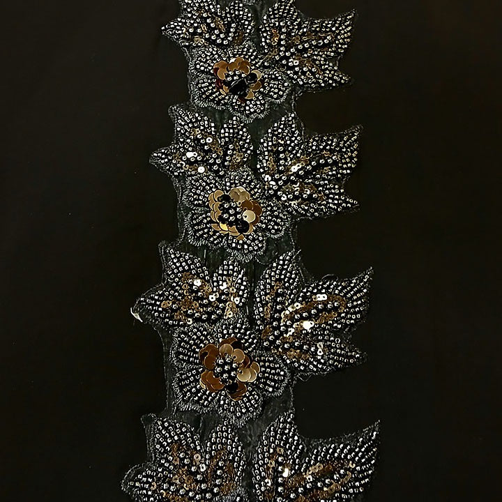 DIVINE BLACK PATCHED LACE - KOREAN CHIFFON