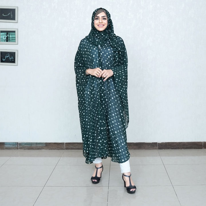 GREEN WITH WHITE POLKA
