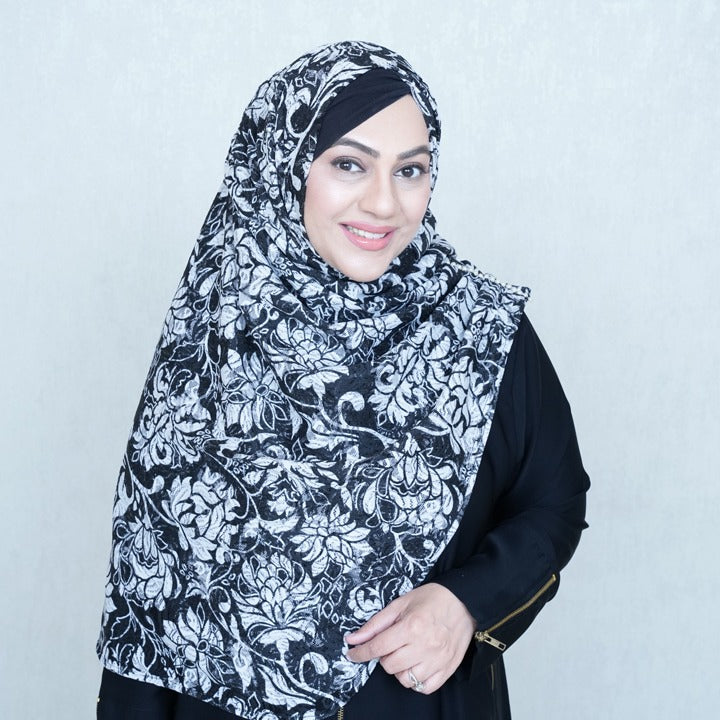 BLACK & WHITE FLORAL - LACE