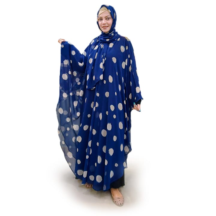 ROYAL BLUE WITH WHITE BUBBLES