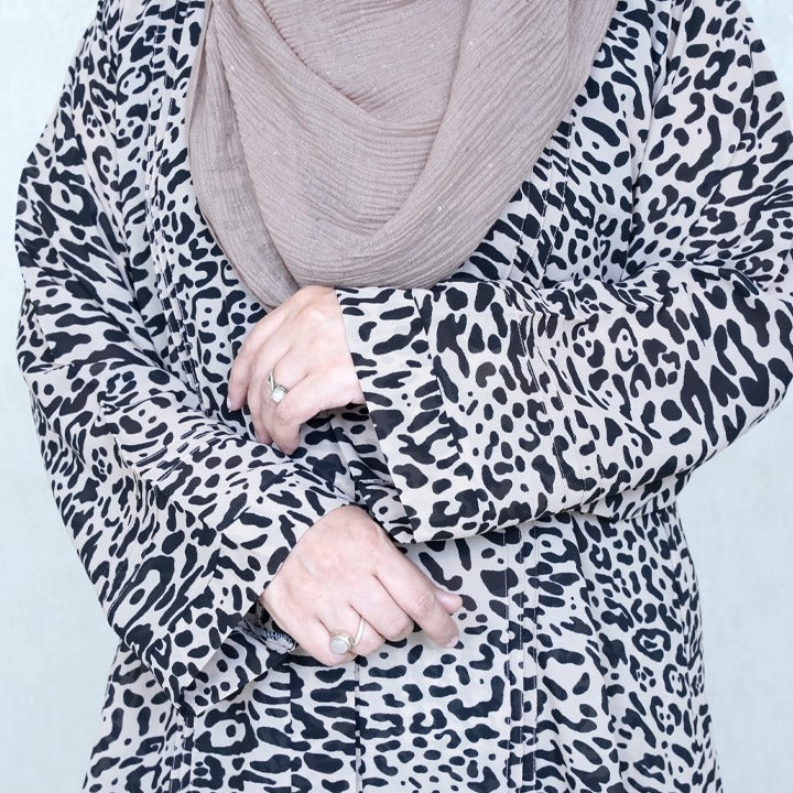 FOWN BLACK LEOPARD - GEORGETTE